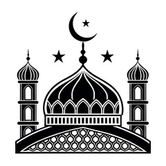 Black color Islamic Festival Design, Solid White Background (3).eps