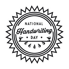 Black color National Handwriting Day Design, Solid White Background (4).eps