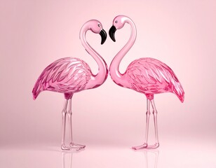 クリスタルでできたフラミンゴ