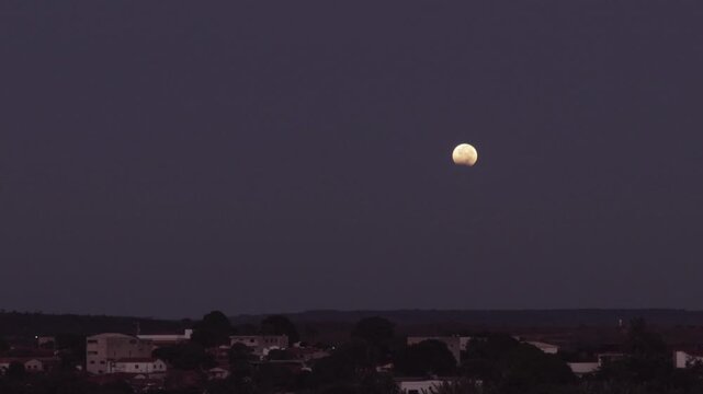 Beautiful lunar eclipse seen from the city of Turmalina Mg near dawn