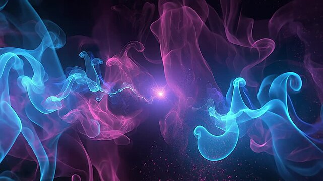 Abstract smoke art with pink and blue color.