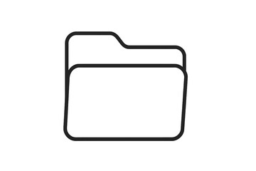 Fototapeta premium Computer folder line icon. Editable stroke vector pictogram for apps and web design. File management, data storage, document organization symbol. Minimalistic UI UX element.