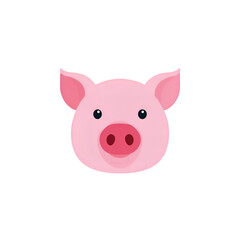 Cute and playful cartoon pig face, perfect for children's illustrations and playful branding. Colorful, cheerful, and fun design.