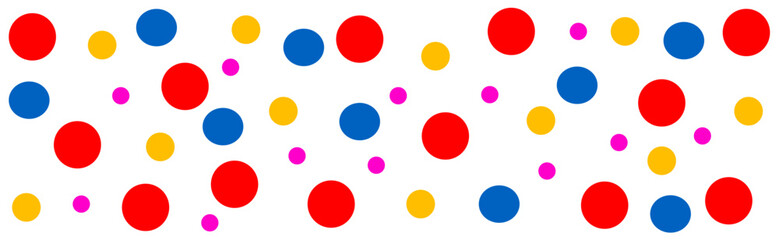 Vibrant random dot pattern in seamless style with playful small and large polka.