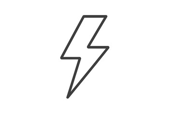 Lightning bolt line icon. Simple flash symbol. Thunder pictogram for energy, power, electricity concepts. Minimalist linear vector illustration with editable stroke for web, app.
