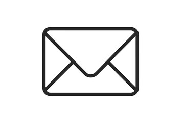 Envelope icon in simple linear style. Vector illustration of a mail symbol for email, message, and communication concepts. Minimalistic pictogram with editable stroke for web, app, and graphic design.