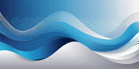 Abstract blue wave vector background design with flowing lines and light art pattern