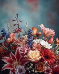 Obraz premium Bouquet of flowers close up wedding