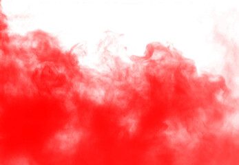 red smoke cloud fog dust isolated on transparent background. Colorful smoke smog misty fog steam explosion special effect. Smoke texture for Compositing, covering, overlay, design elements, PNG