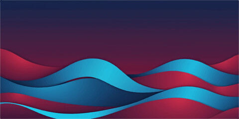 Abstract background vector design illustration with colorful red and blue wave lines pattern for business banner backdrop template