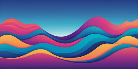 Abstract colorful wave vector illustration for business banner design template with a rainbow curve pattern and light texture style backdrop