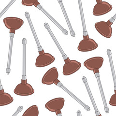 Brown Pump cartoon seamless pattern. Light gray background.