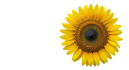 Obraz premium Vibrant Sunflower Head Close-up Isolated on Plain White Background
