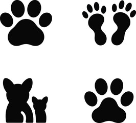 Cute Animal Paw Print Icons  Vector Pack for Pet & Footprint Designs