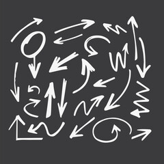 set of arrows on blackboard