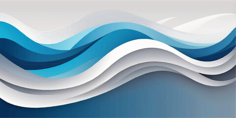 Abstract blue wave vector design illustration for business card template or web banner backdrop