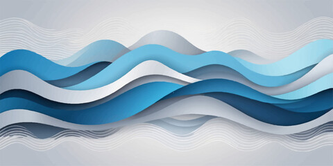 An abstract blue wave vector design with a flowing liquid motion pattern for a colorful web illustration