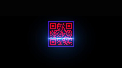 Animation of data processing and QR code Scanning the QR code icon ,Scanning Parcel Barcode. Online Retail Shop Order in Drop shipping Delivery Service Warehouse. QR code for payment. - Powered by Adobe