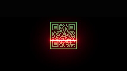 Animation of data processing and QR code Scanning the QR code icon ,Scanning Parcel Barcode. Online Retail Shop Order in Drop shipping Delivery Service Warehouse. QR code for payment. - Powered by Adobe