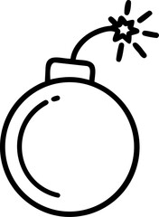 mine bomb vector icon on white or transparent background. coal mining or mining worker or mining labor icons items. Stroke icon collections. Editable Stroke icon collection for mobile and web.