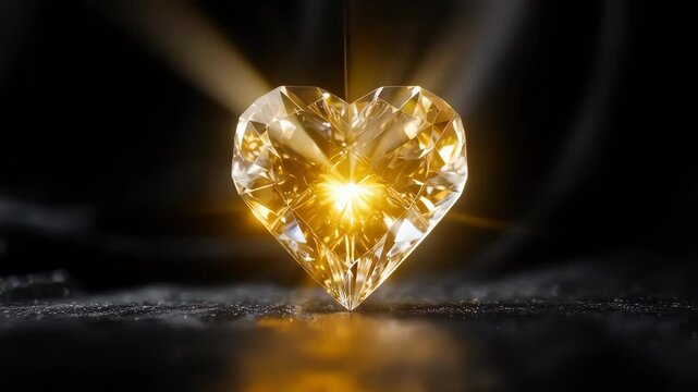 Pulsing Crystal Glowing Heart