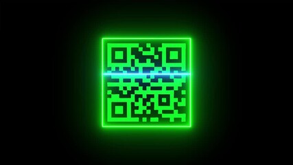 Animation of data processing and QR code Scanning the QR code icon ,Scanning Parcel Barcode. Online Retail Shop Order in Drop shipping Delivery Service Warehouse. QR code for payment. - Powered by Adobe