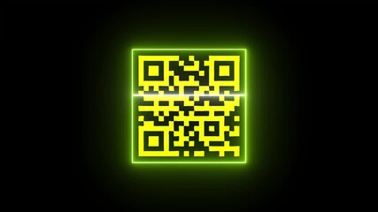 Animation of data processing and QR code Scanning the QR code icon ,Scanning Parcel Barcode. Online Retail Shop Order in Drop shipping Delivery Service Warehouse. QR code for payment. - Powered by Adobe