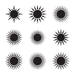 Collection of Stylized Sun Icons