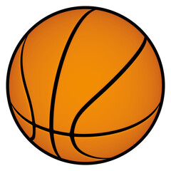 Cartoon colored basketball ball isolated transparent background 3d rendering
