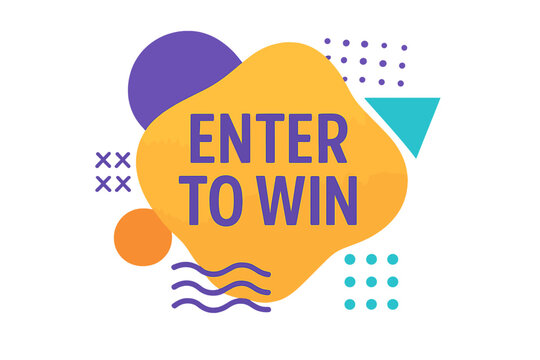 Enter to win banner for contest, giveaway, or promotion. Modern vector illustration with abstract geometric shapes for marketing, business events, and social media lottery.