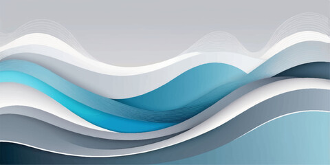 Abstract blue wave background vector illustration with flowing lines, perfect for a web design backdrop or business banner template