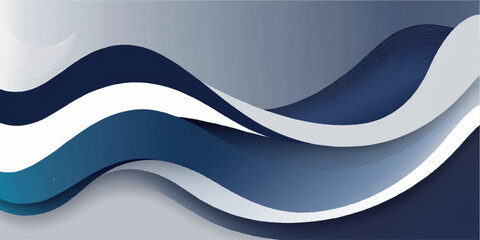 Abstract blue wave vector background design illustration with flowing lines and curves