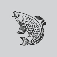 Strong Arowana Fish Symbolic Drawing