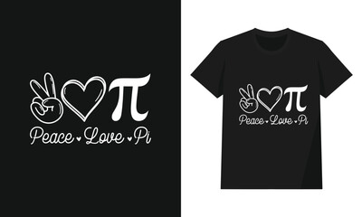 Peace Love Pi Math Symbol Typography Design