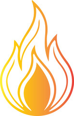 Fire Flame Icon &ndash; Burning Symbol Illustration