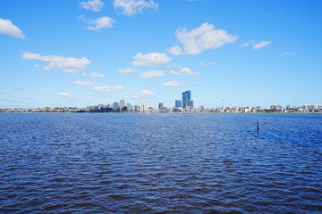 Naklejka premium Elizabeth Quay Bridge in Perth, Australia - オーストラリア パース エリザベスキー