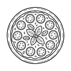 Whole Pizza Silhouette Vector Illustration