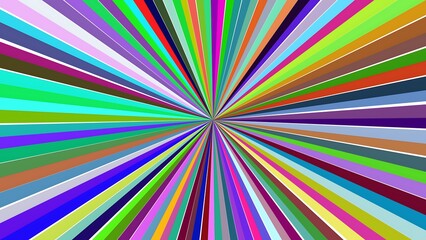 Colorful Burst of Lines Radiating from a Central Point Abstract Design