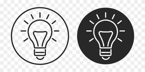 bulb idea line vector icon set