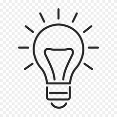 bulb idea line vector icon