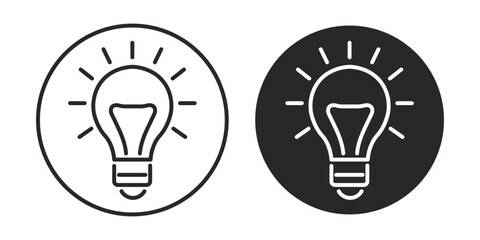 bulb idea line vector icon set