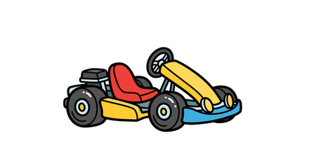 Fototapeta premium Vibrant kart illustration evoking whimsical fun and playful energy ideal for children's