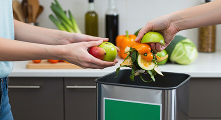 Various piles of organic waste and composting materials highlighting the separation of resources.Concept of organic waste for composting.