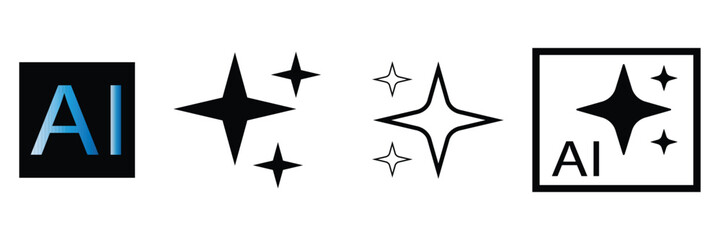 AI icon set. vector illustration