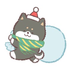 黒柴犬サンタクロース