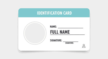 Minimalist identity verification card mock up template for corporate access design