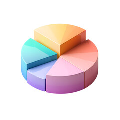 Obraz premium Abstract 3d pie chart with gradient colors on black background