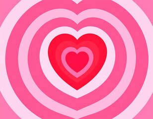 Pink hearts in concentric circles