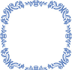 Elegant blue floral border suitable for invitations, cards, or decorative designs.