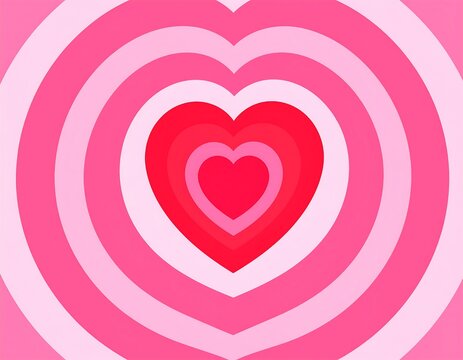 Pink hearts in concentric circles